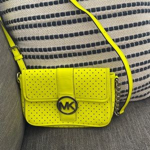 Bright yellow Michael Kors crossbody